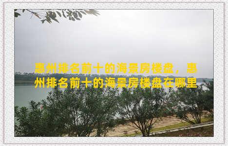 惠州排名前十的海景房楼盘，惠州排名前十的海景房楼盘在哪里